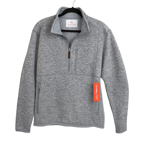 Other - Hallstatt Men's Gray 1/4 Zip Fleece Pullover Jacket Chest Zip Pocket NWT Size XL